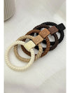 Khaki 5Pcs Braided Elastic Hairband