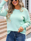  Angel Wings Round Neck Long Sleeve Sweater.