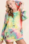 BiBi Tie Dye Terry Hoodie with Kangaroo Pocket