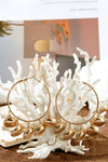 Gold Bohemian Vacation Shell Hoop Earrings