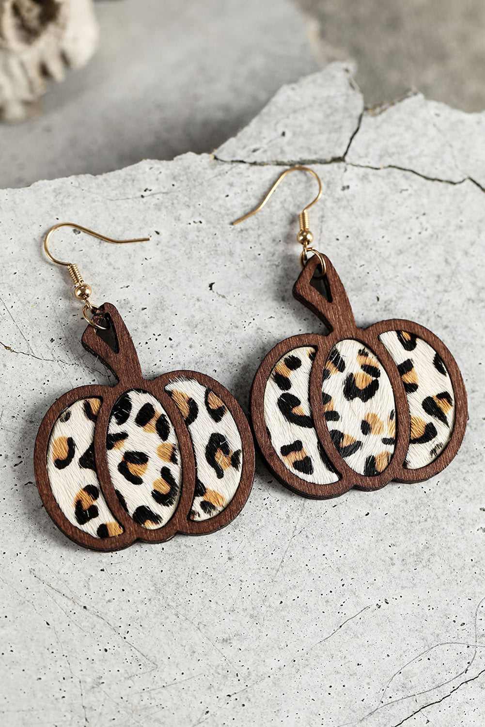 Multicolour Animal Print Pumpkin Shape Drop Earrings