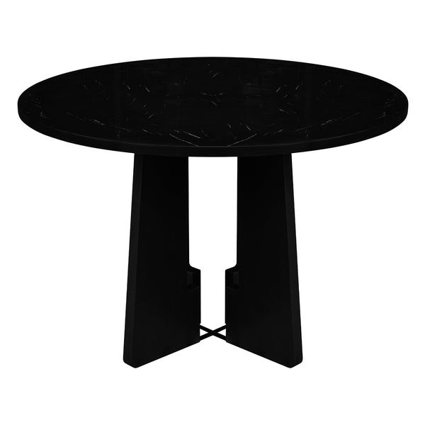 5-Piece Round Dining Table set, 43-Inch Modern Dining Table and 4 Upholstered Chairs for Dining Room, Kitchen Room, Living Room, Easy Assembly