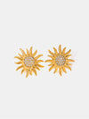 Stainless Steel Inlaid Rhinestone Sun Shape Stud Earrings