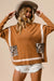 BiBi Mock Neck Sweater with Leopard Pocket