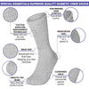 6 Pairs Physicians Approved Diabetic Crew Socks Unisex Black/Grey/White