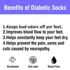 6 Pairs Physicians Approved Diabetic Crew Socks Unisex Black/Grey/White