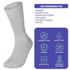 6 Pairs Physicians Approved Diabetic Crew Socks Unisex Black/Grey/White