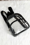 Black Contrast Edge PVC Clear Zipper Backpack