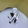 3 Carat Moissanite Zircon 925 Sterling Silver Bypass Ring - Cocoa Yacht Club