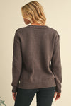 Beige Hollow Knit Drop Shoulder Cardigan