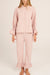 Red Stripe Rustic Flared & Long Sleeve Top And Pants Pajamas Set