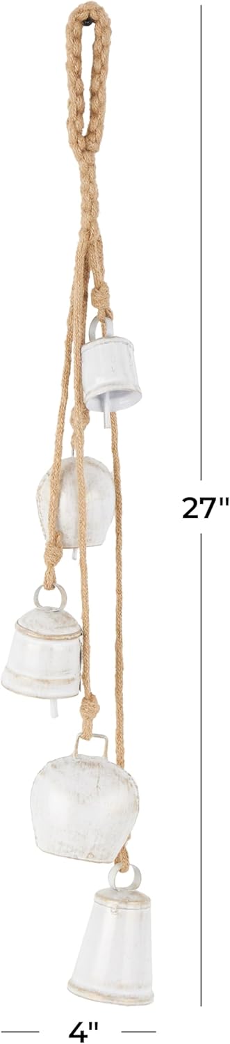 Deco 79 Gold Metal Tibetan Inspired Decorative Giant XL Cow Bells