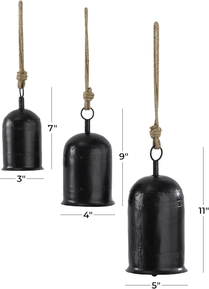 Deco 79 Gold Metal Tibetan Inspired Decorative Giant XL Cow Bells