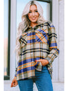 Brown Plaid Button Up Long Sleeve Flannel Shacket