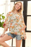 ADORA Tie Floral Tunic Top