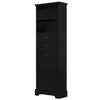 Black High Storage Cabinet with 3 Drawers and Adjustable Shelves