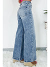 Dusk Blue Central Seamed Wide Leg High Waist Jeans