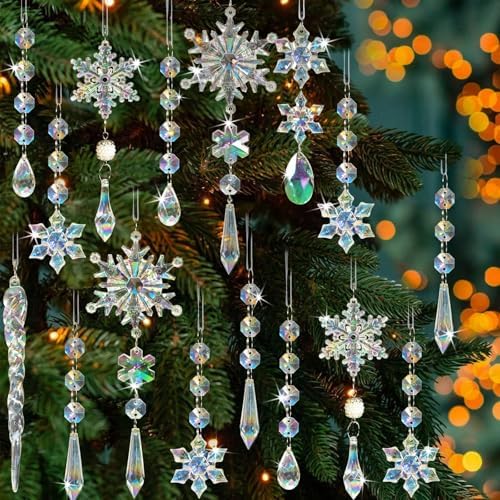 18pcs Christmas Tree Decoration Crystal Ornaments
