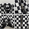 Aesthetic Checkered Backpack with Kawaii Pendant