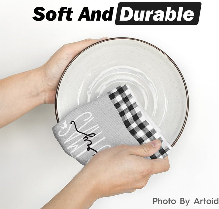 Artoid Mode Red Black Buffalo Plaid Snowman, Set of 4