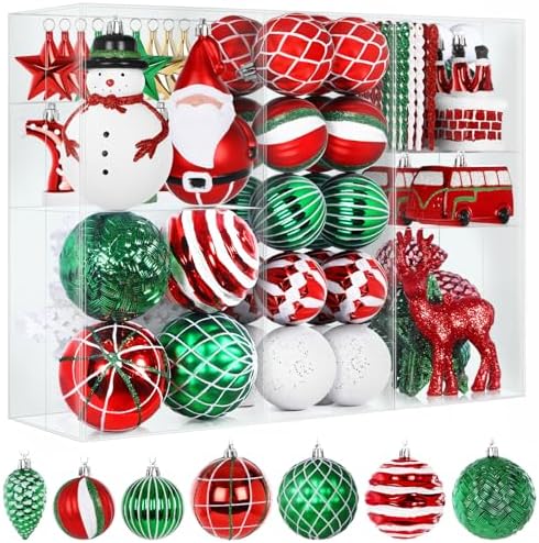 Alupssuc 100 Pcs Christmas Ball Ornaments Set