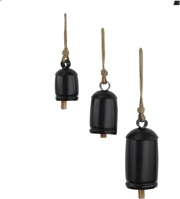 Deco 79 Gold Metal Tibetan Inspired Decorative Giant XL Cow Bells