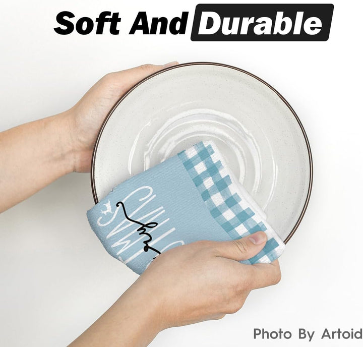 Artoid Mode Red Black Buffalo Plaid Snowman, Set of 4