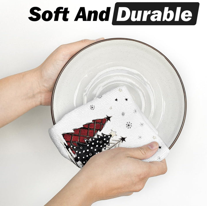 Artoid Mode Red Black Buffalo Plaid Snowman, Set of 4