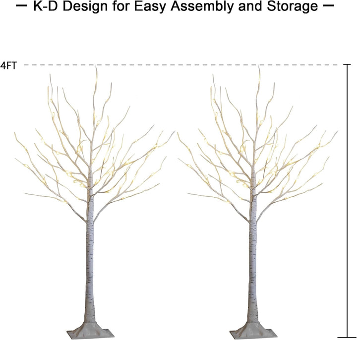 LED Birch Tree Light Set