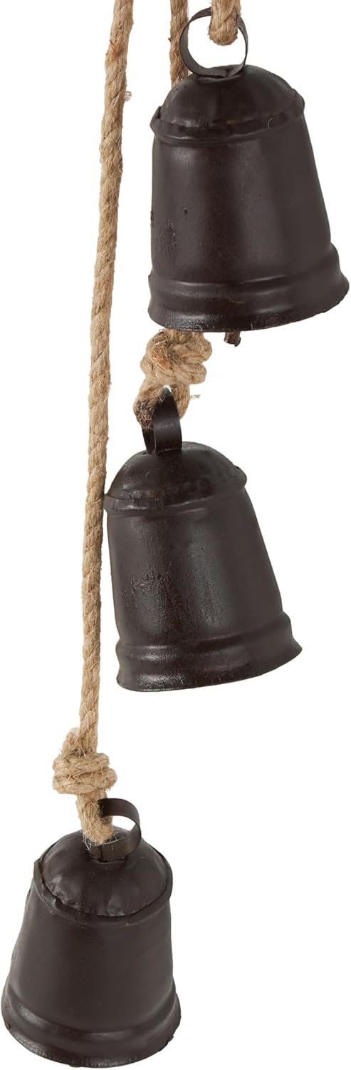 Deco 79 Gold Metal Tibetan Inspired Decorative Giant XL Cow Bells