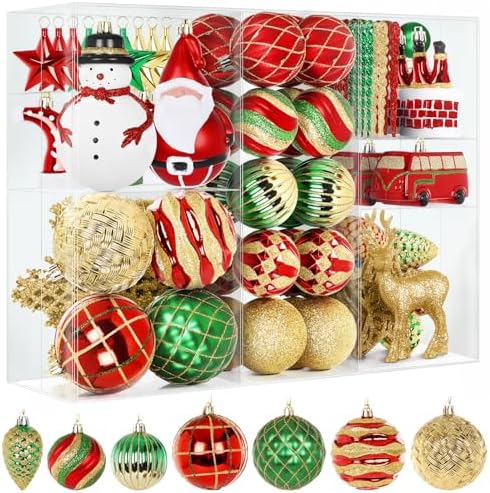 Alupssuc 100 Pcs Christmas Ball Ornaments Set