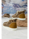 Brown Leopard Print Fleece Lined Winter Snow Boots