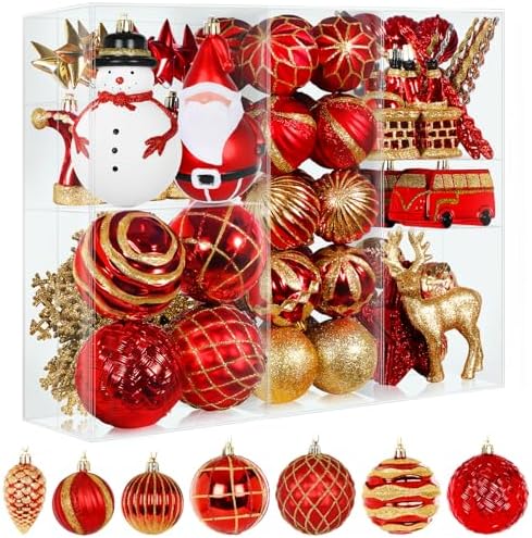 Alupssuc 100 Pcs Christmas Ball Ornaments Set