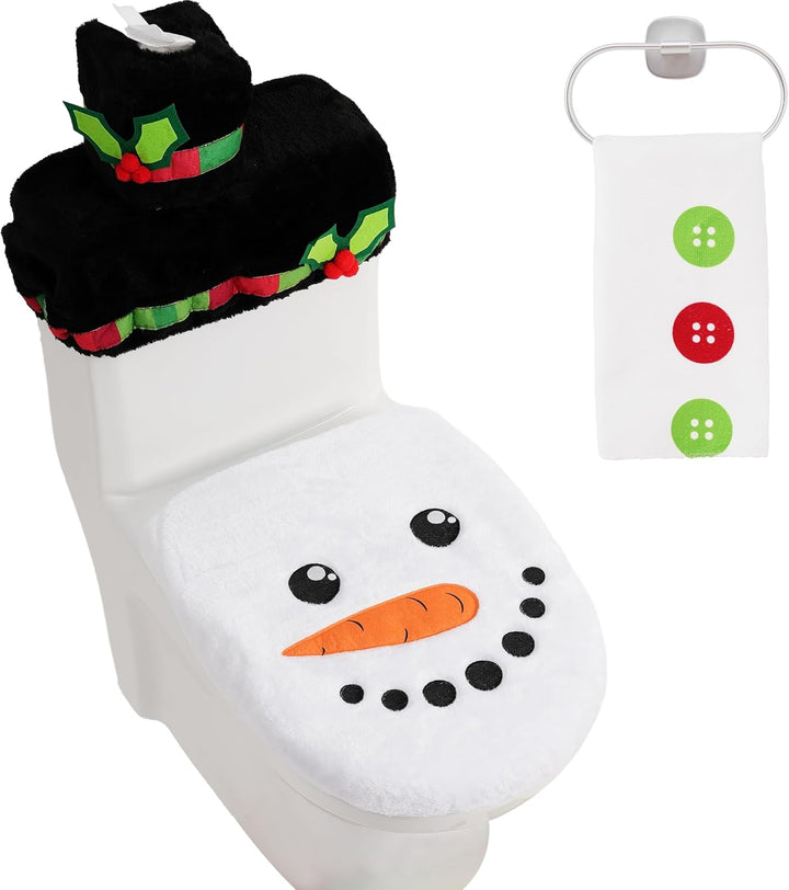 5 Pieces Christmas Theme Bathroom Decoration