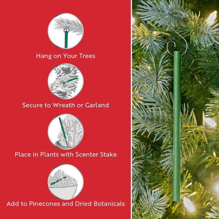 Scentsicles White Winter Fir Scented Christmas Tree Ornaments - 2 Bottles (12 Sticks Total)