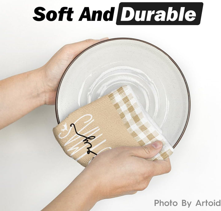 Artoid Mode Red Black Buffalo Plaid Snowman, Set of 4