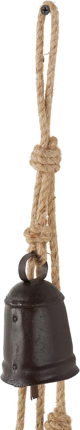 Deco 79 Gold Metal Tibetan Inspired Decorative Giant XL Cow Bells