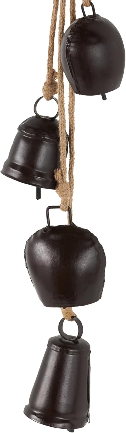 Deco 79 Gold Metal Tibetan Inspired Decorative Giant XL Cow Bells