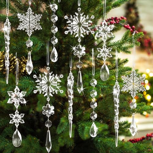 18pcs Crystal Christmas Ornaments