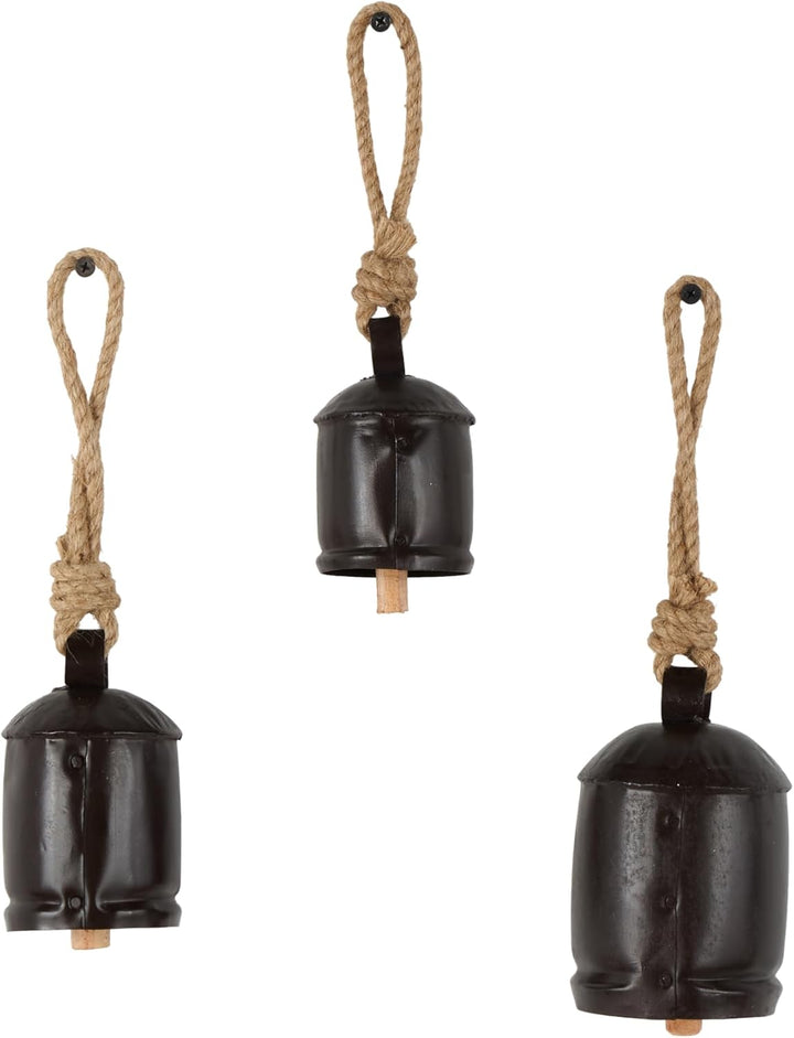 Deco 79 Gold Metal Tibetan Inspired Decorative Giant XL Cow Bells