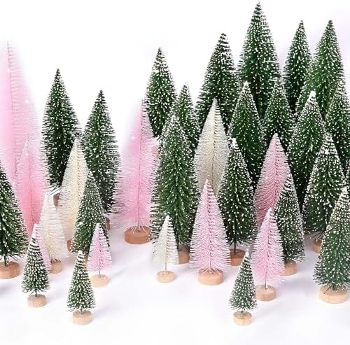 30Pcs Christmas Decorations Mini Christmas Trees