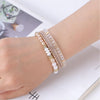 Gold Full Diamond Leather Wide Magnetic Buckle Bracelet