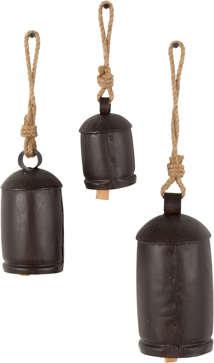 Deco 79 Gold Metal Tibetan Inspired Decorative Giant XL Cow Bells