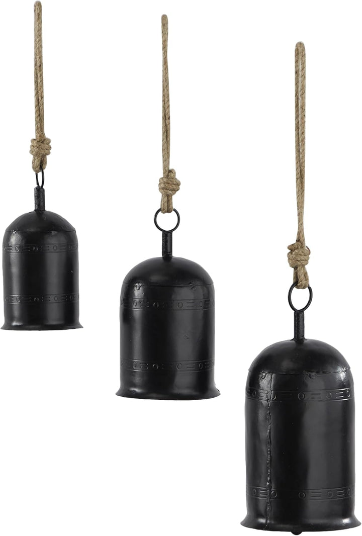 Deco 79 Gold Metal Tibetan Inspired Decorative Giant XL Cow Bells