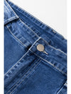 Blue Plus Size Exposed Seam High Waist Flare Jeans