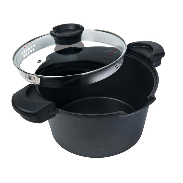 Nonstick Stock & Pasta Pot With Glass Lid Strainer, 5 QT., 9" (23cm)
