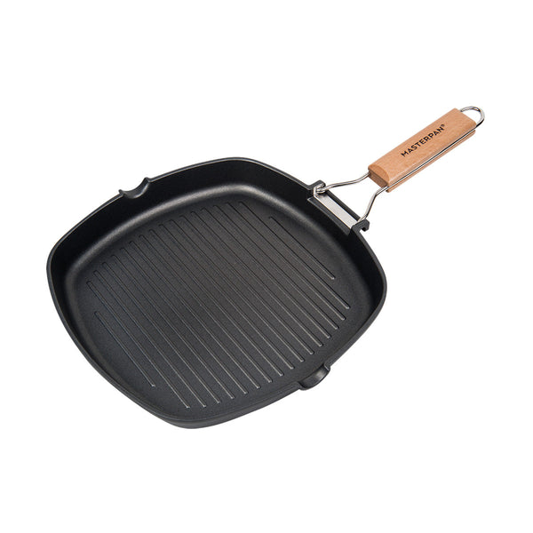 Nonstick Grill Pan with Folding Handle, 8" (20cm)