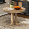 TREXM Farmhouse Dining Table Extendable Round Table for Kitchen, Dining Room(Natural Wood Wash)