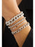 Silvery 4pcs Rhinestone Decor Adjustable Chain Bracelet Set