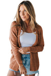 Redwood Burl Mix Pattern Hollow Knit Open Front Cardigan
